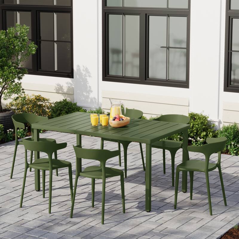 Frond and Form 6-Person Outdoor Rectangular Dining Set