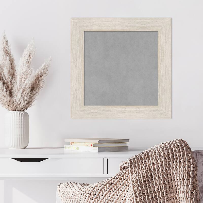 Amanti Art Hardwood White Wash Framed Magnetic Board