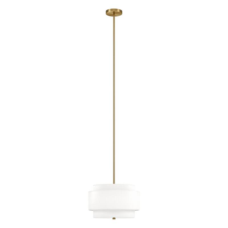 Solomon 16" Wide 2-Light Pendant with Tiered Fabric Shade - 16" Wide
