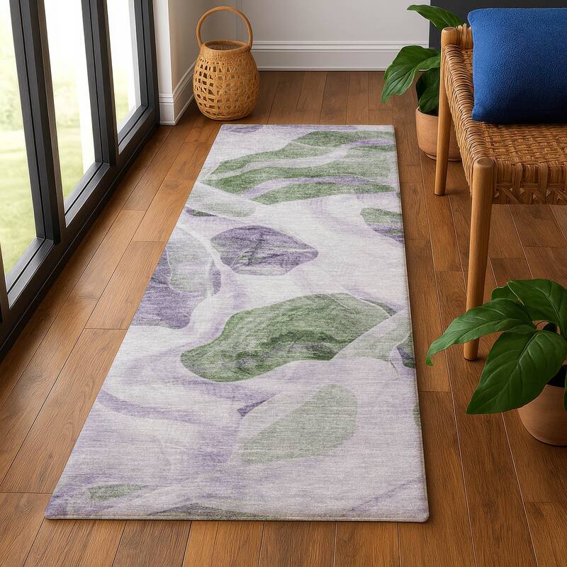 Premium Washable Super Soft Contemporary Jenna Mayfield Rug - Lavender - 2'3" x 7'6"