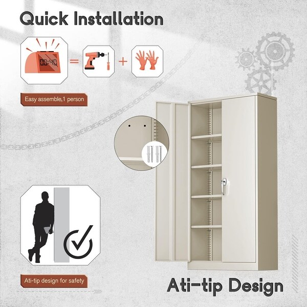Tall Metal Locker Garage Storage Cabinet with Locking Doors Tall Metal Locker Garage Storage Cabinet with Locking Doors