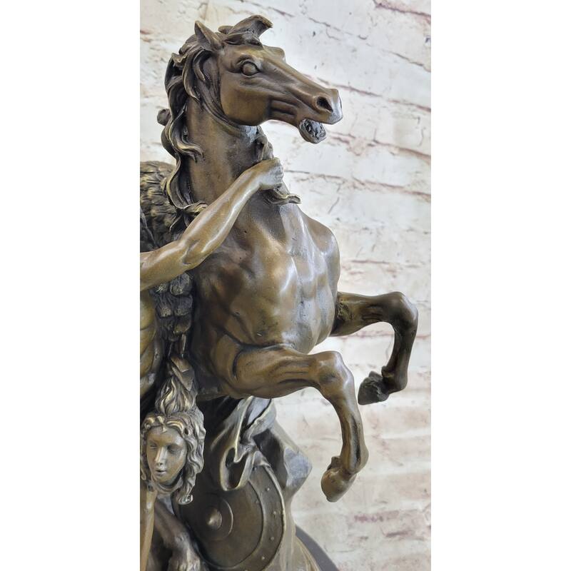 Perseus And Pegasus With The Head Of Medusa Bronze Statue Sculpture 18 Inches X 12 Inches