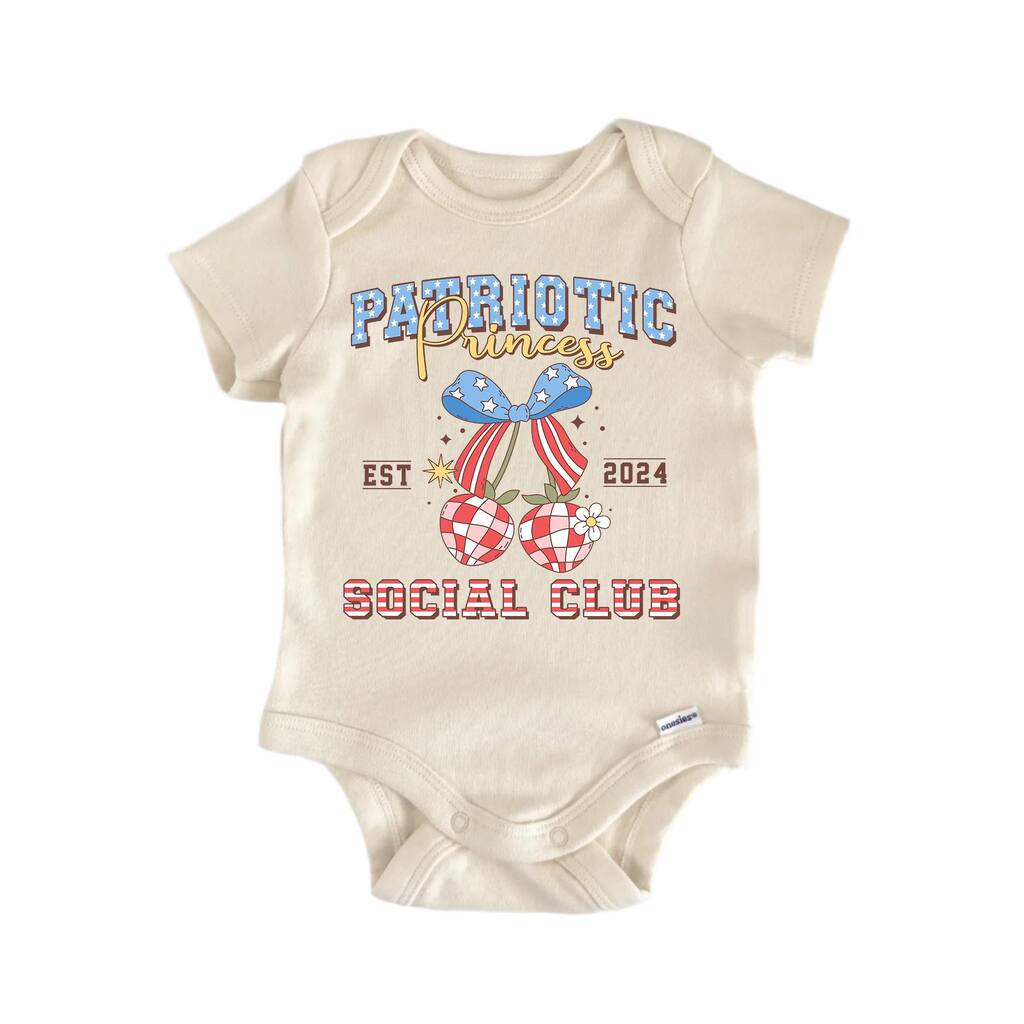 Patriotic Social Club July 4th - Baby Boy Girl Clothes Bodysuit Funny Cute Newborn