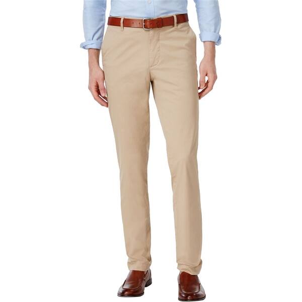 Shop Lacoste Mens Slim Fit Stretch Casual Chino Pants Beige 38w
