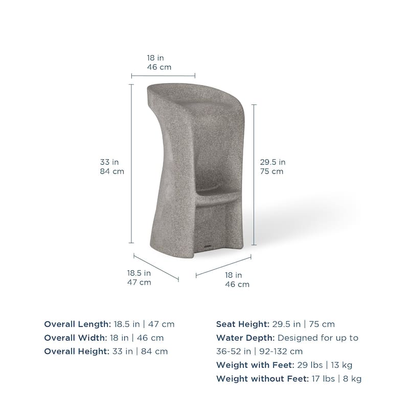 Ledge Lounger In Pool Barstools, Outdoor Patio, 33" Height - Set of 2