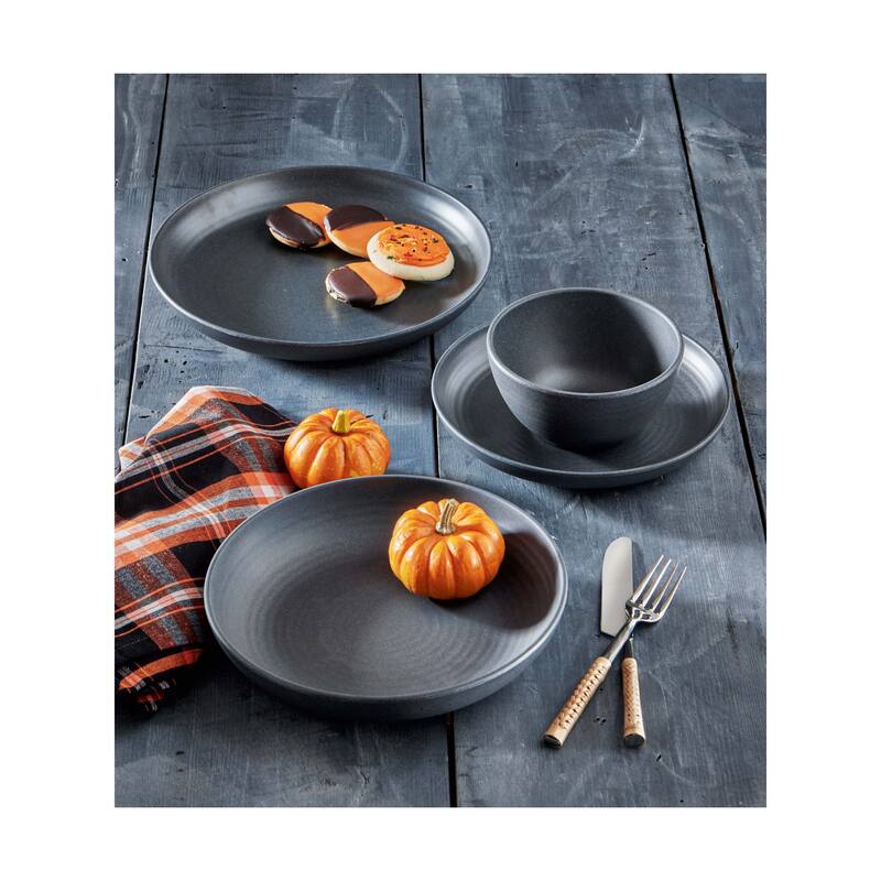 Brooklyn Charcoal Melamine Serving Bowl - 22oz, Dishwasher Safe, Everyday Use, 3" H x 6" L x 6" W