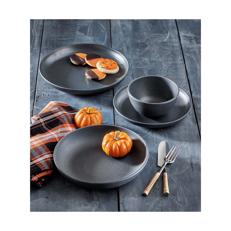 Brooklyn Charcoal Melamine Salad Plate - 9" Everyday Dining Plate, Dishwasher Safe, 1.25" H, Perfect for Any Meal
