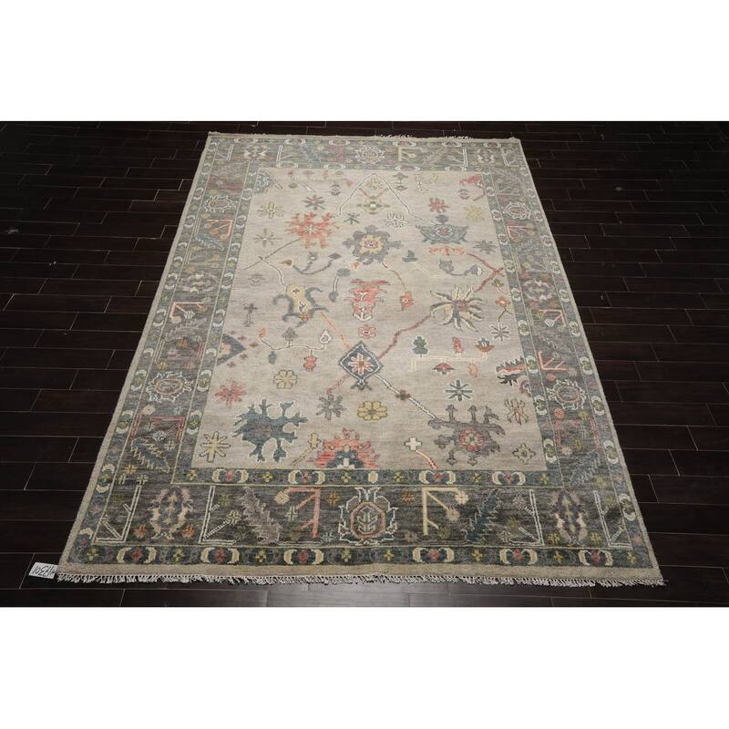 LoomBloom Muted Turkish Oushak Hand Knotted Area Rug Gray Color