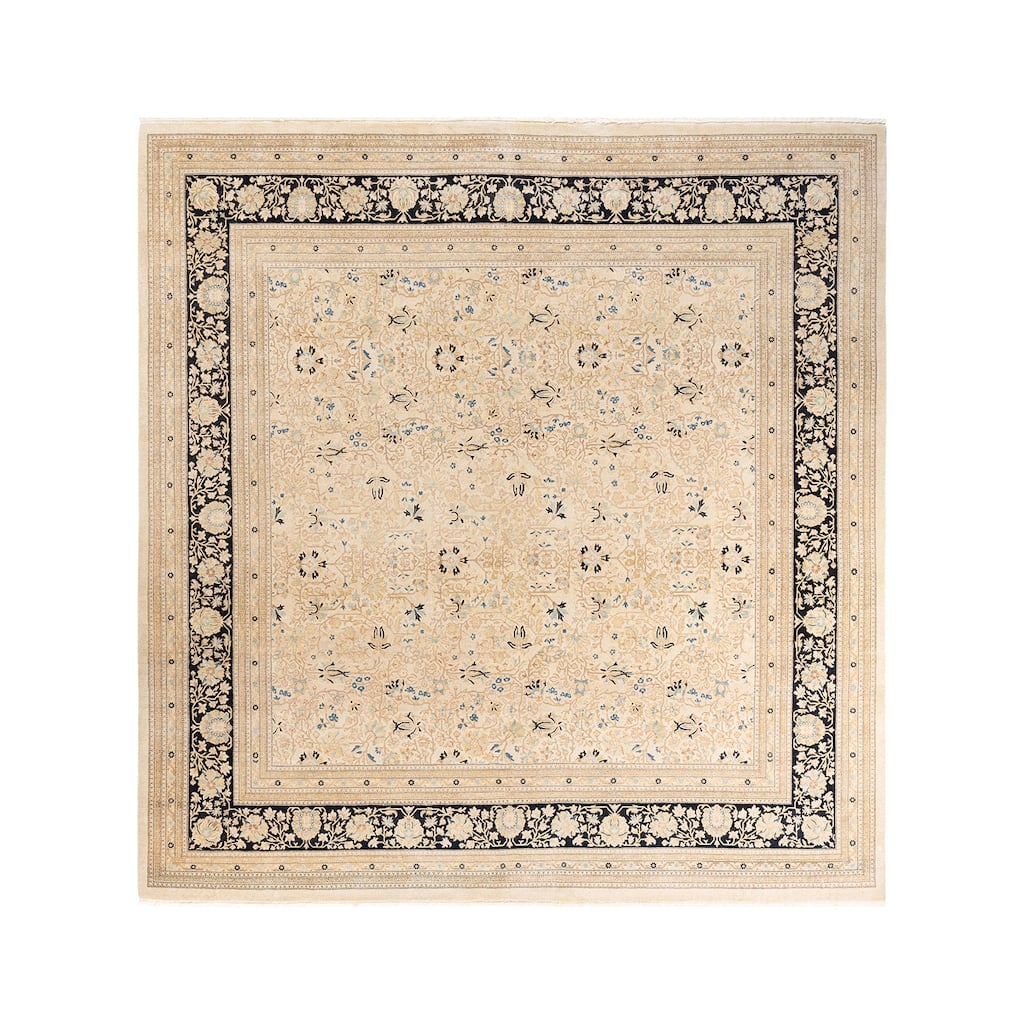 Overton Hand Knotted Wool Traditional Oriental Ivory Area Rug - 8' x 10'