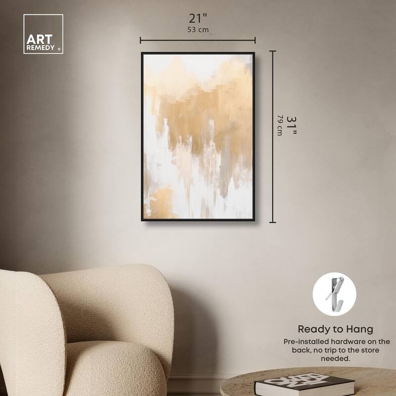 Soft Grey Glam Gold Canvas by Art Remedy