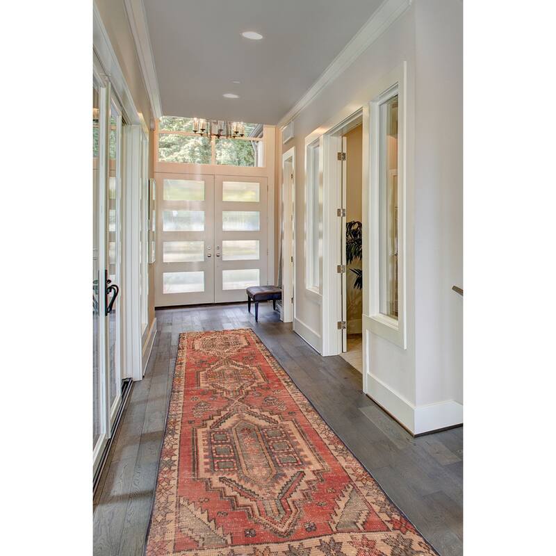 ECARPETGALLERY Hand-knotted Antalya Vintage Red Wool Rug - 2'10 x 9'4