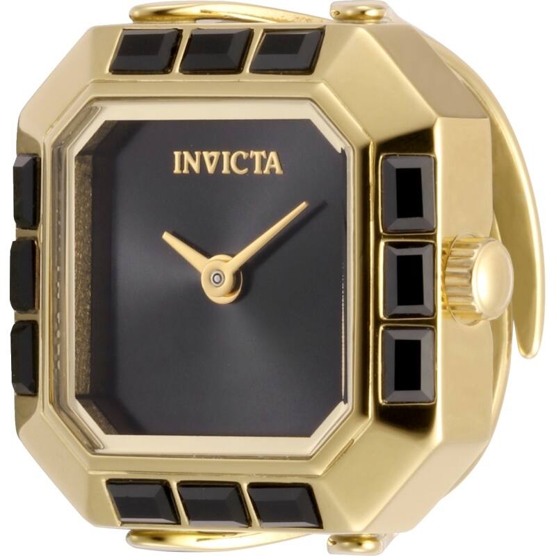 Invicta Lady's 49584 Mini Ring Watch Quartz 2 Hand Black Dial Watch