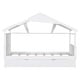 preview thumbnail 7 of 16, White Twin Size Solid Wood House Bed with Trundle and Storage for Kids