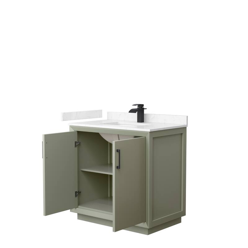 Strada 36-Inch Single Vanity Set, Cultured Marble Top