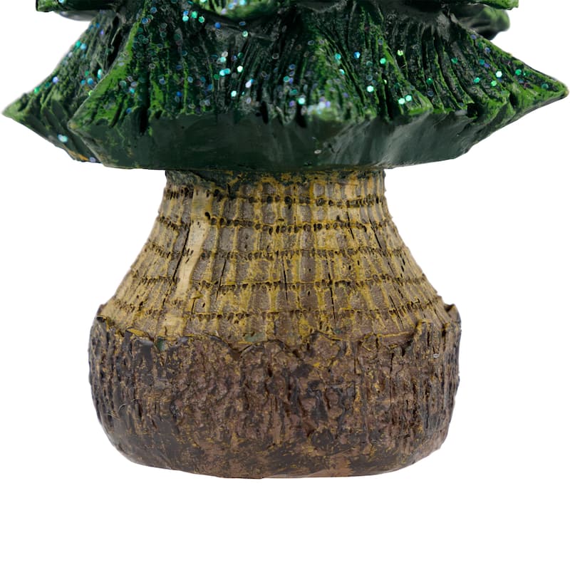 Glittered Pine Tree Christmas Decoration - 6.5"