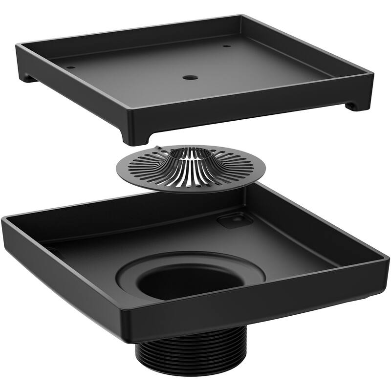 Ebbe America ETID-6 Rough-In 6" Legacy Shower Drain - Matte Black