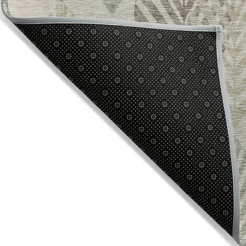 Machine Washable Indoor/ Outdoor Chantille Casual Palm Rug