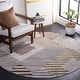 preview thumbnail 3 of 13, SAFAVIEH Palma Annushka Mid-Century Modern Rug 3' Round - Beige/Light Grey - Round