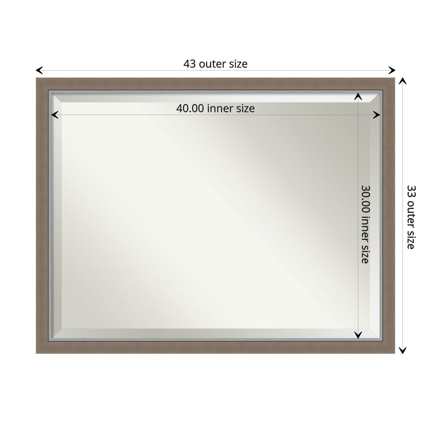Beveled Bathroom Wall Mirror - Eva Narrow Frame