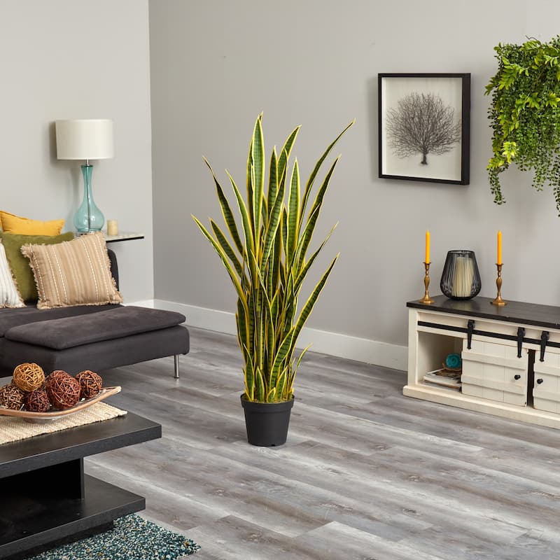 Artificial Fern Plant with Planter - Indoor Greenery Decor, 14x14x20 Inch Realistic Faux Plant for Home Office - Green - 60