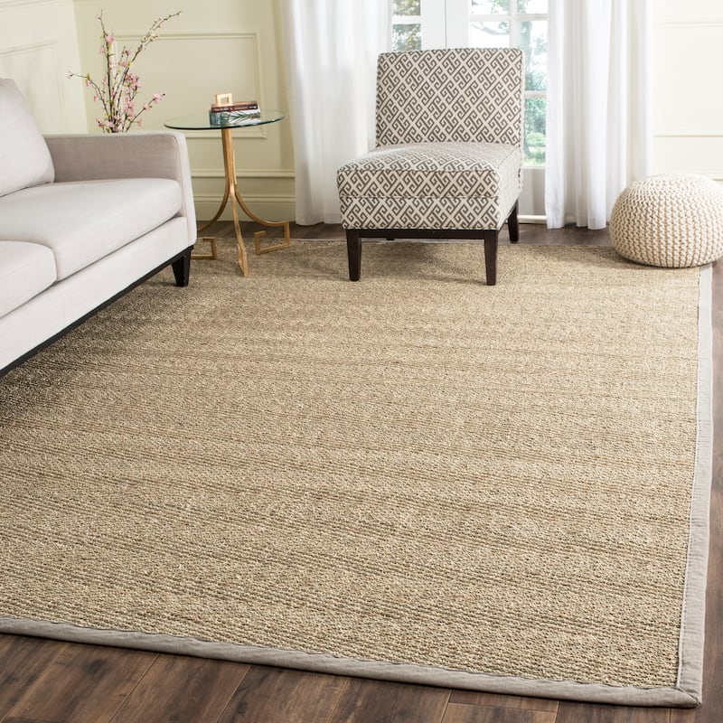 SAFAVIEH Natural Fiber Oceana Herringbone Seagrass Rug - 10' x 14' - Natural/Grey