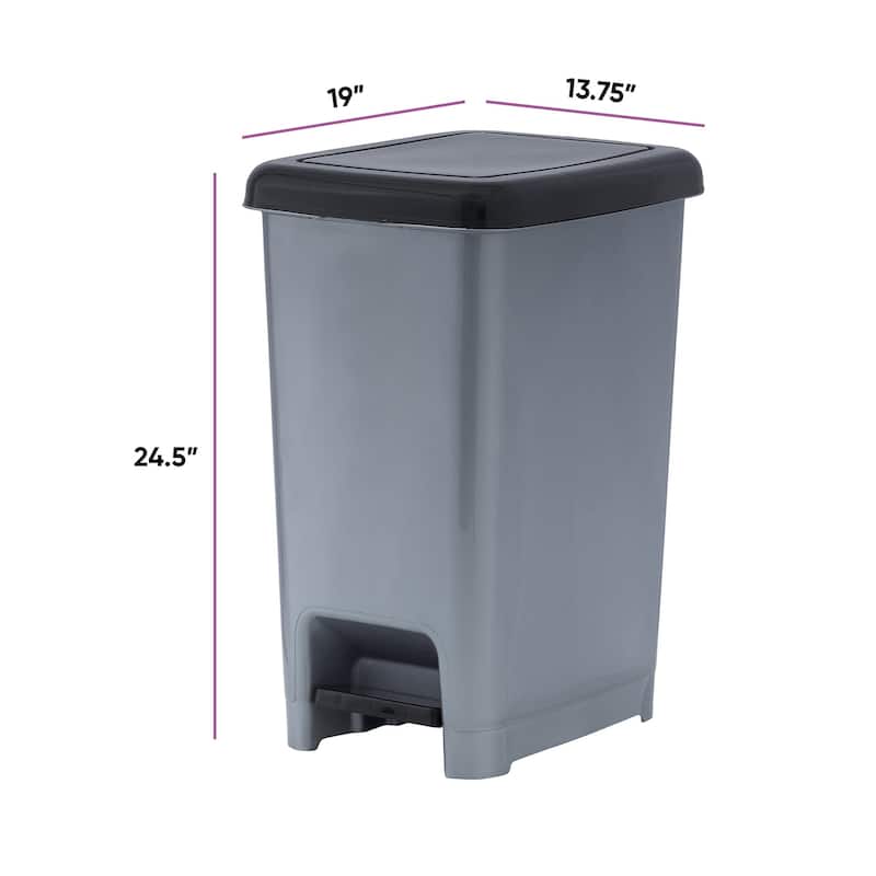 16 gal Slim Pedal Trash Can