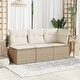 preview thumbnail 63 of 152, vidaXL Patio Sofa with Cushions Outdoor Seating Sectional Sofa Poly Rattan