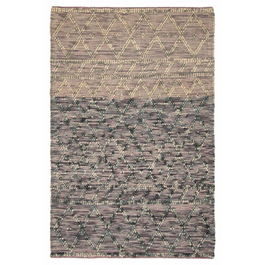 ECARPETGALLERY Braid weave Sienna Teal Wool Rug - 5'2 x 7'11