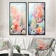 preview thumbnail 1 of 10, Designart "Pastel Colors Watercolor Corals" Coastal Coral Under Water Framed Art Set Of 2 - Animals Wall Decor 2 Pieces 25 in. wide x 28 in. high - Black