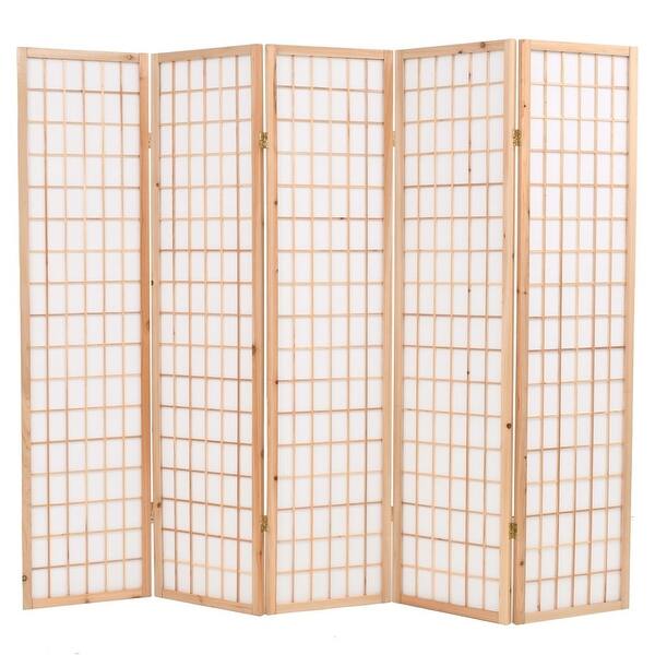 Shop Black Friday Deals On Vidaxl Folding 5 Panel Room Divider Japanese Style 78 7 X66 9 Natural Overstock 28783031
