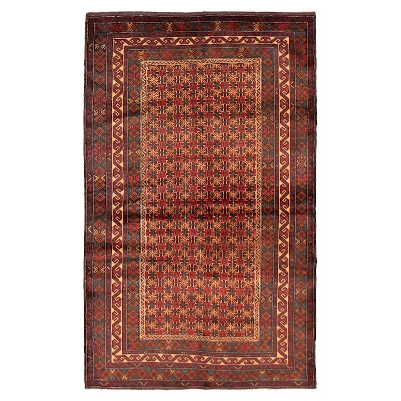 Teimani Brown Rug 3'9" x 6'4" - 3'9 x 6'4 - Brown - 3'9 x 6'4