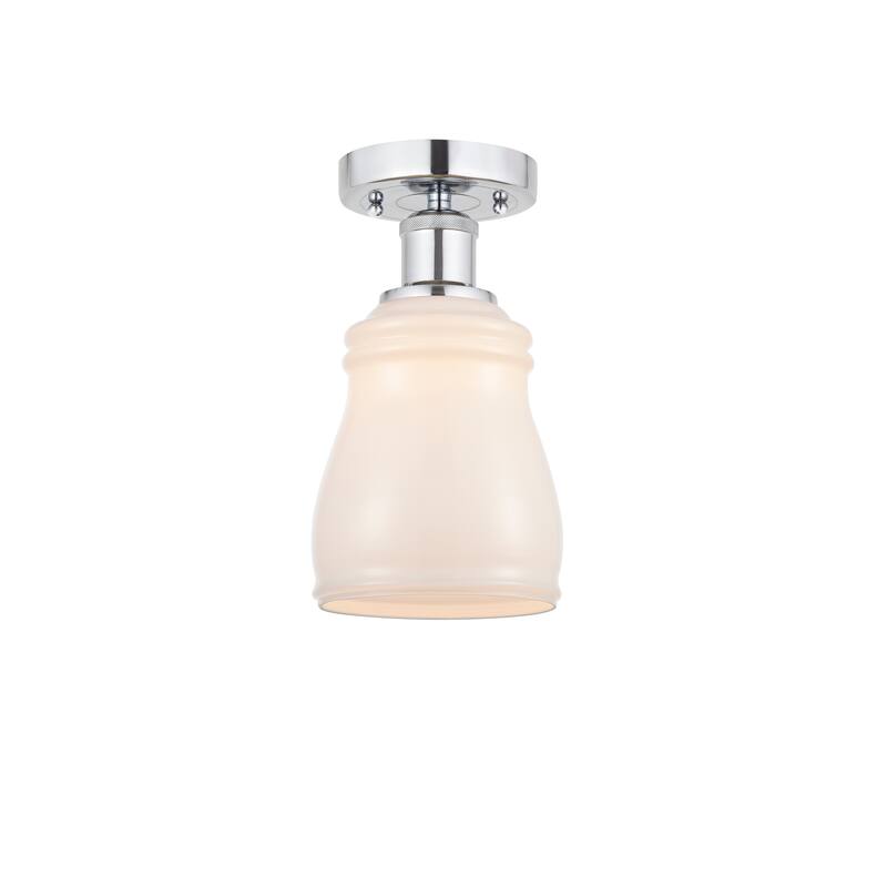 Innovations Lighting Ellery - 1 Light 5" Semi-Flush Mount - Polished Chrome/White