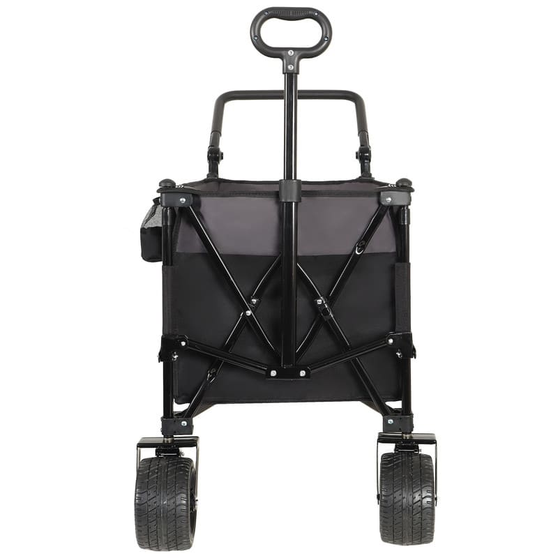 Versatile Push-Pull Folding Wagon Cart – Features 360° Rotating Handle & All-Terrain Wheels, Heavy-Duty Adjustable Design .