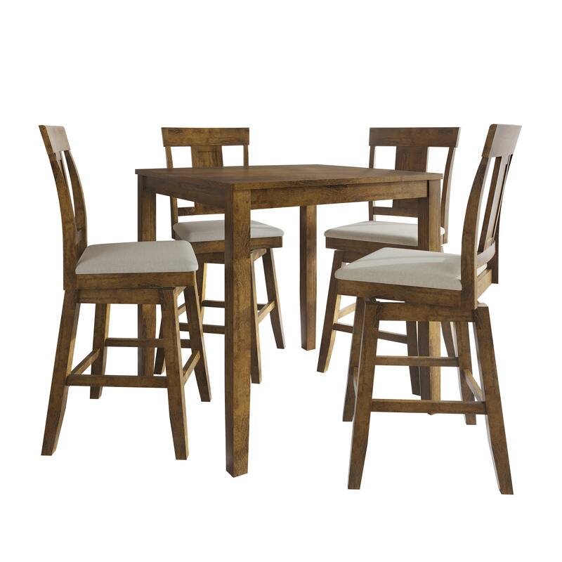 CraftPorch Luxury Swivel Counter Dining Set - Brown