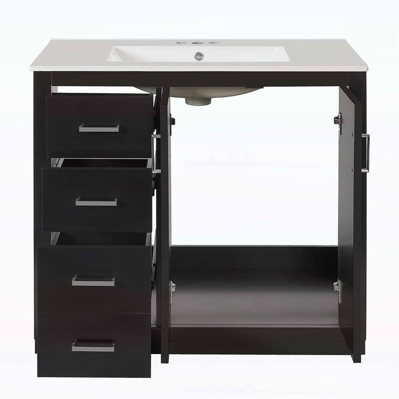 Freestanding Vanity Set with 3 Drawers& Soft Closing Doors
