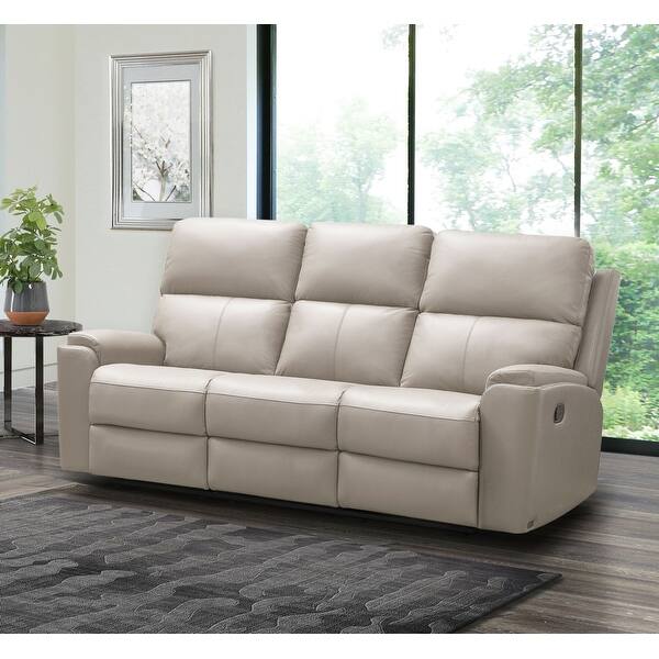 Shop Abbyson Jackson Top Grain Leather Manual Reclining Sofa And