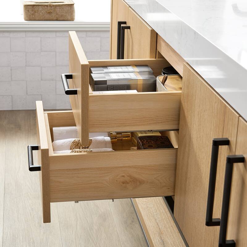 Kolkata Bathroom Vanity in Weathered Oak without Mirror