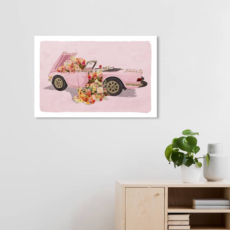 Wynwood Studio Canvas Fashion and Glam Fashion Ride Pink and Light Pink Glam Wall Art Canvas Print - 20 x 30