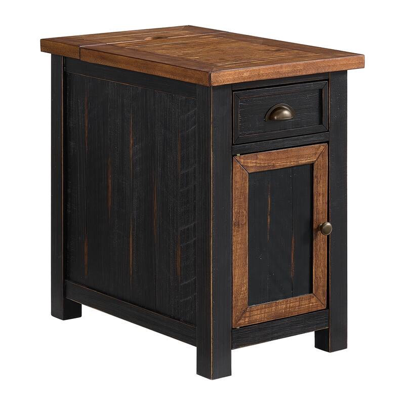 Monterey Solid Wood Chairside End Table with Hidden Power Outlets