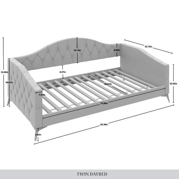 CraftPorch Elegant Crystal Button-Tufted Twin Size Upholstered Daybed