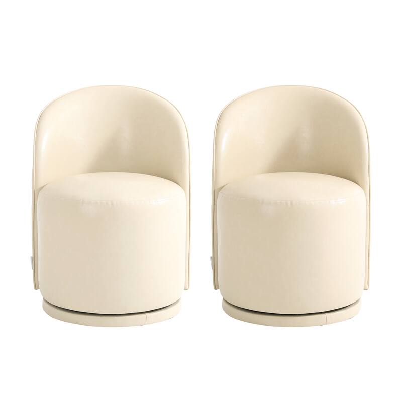 UIXE 2 Set Modern Upholstered Swivel Armless Side Dining Chairs