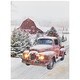 preview thumbnail 2 of 8, LED Fiber Optic Truck Tree Christmas Canvas Wall Art 15.75"x11.75"