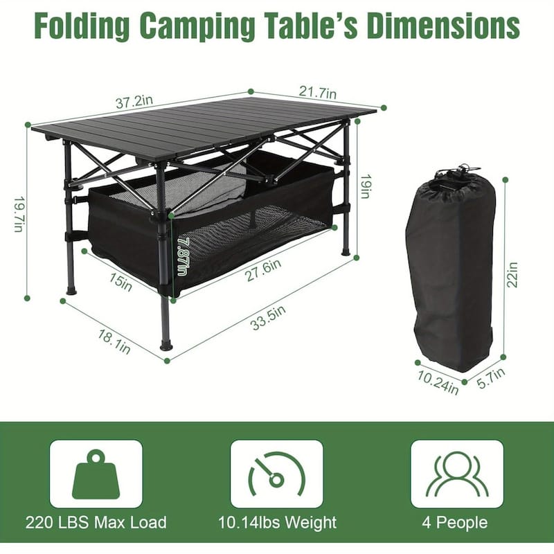Adjustable - height Folding Table