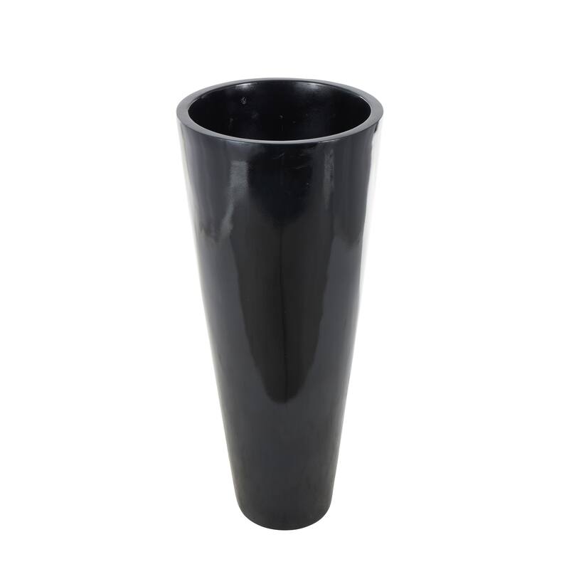 Black Fiberglass Minimalistic Floor Decorative Vase