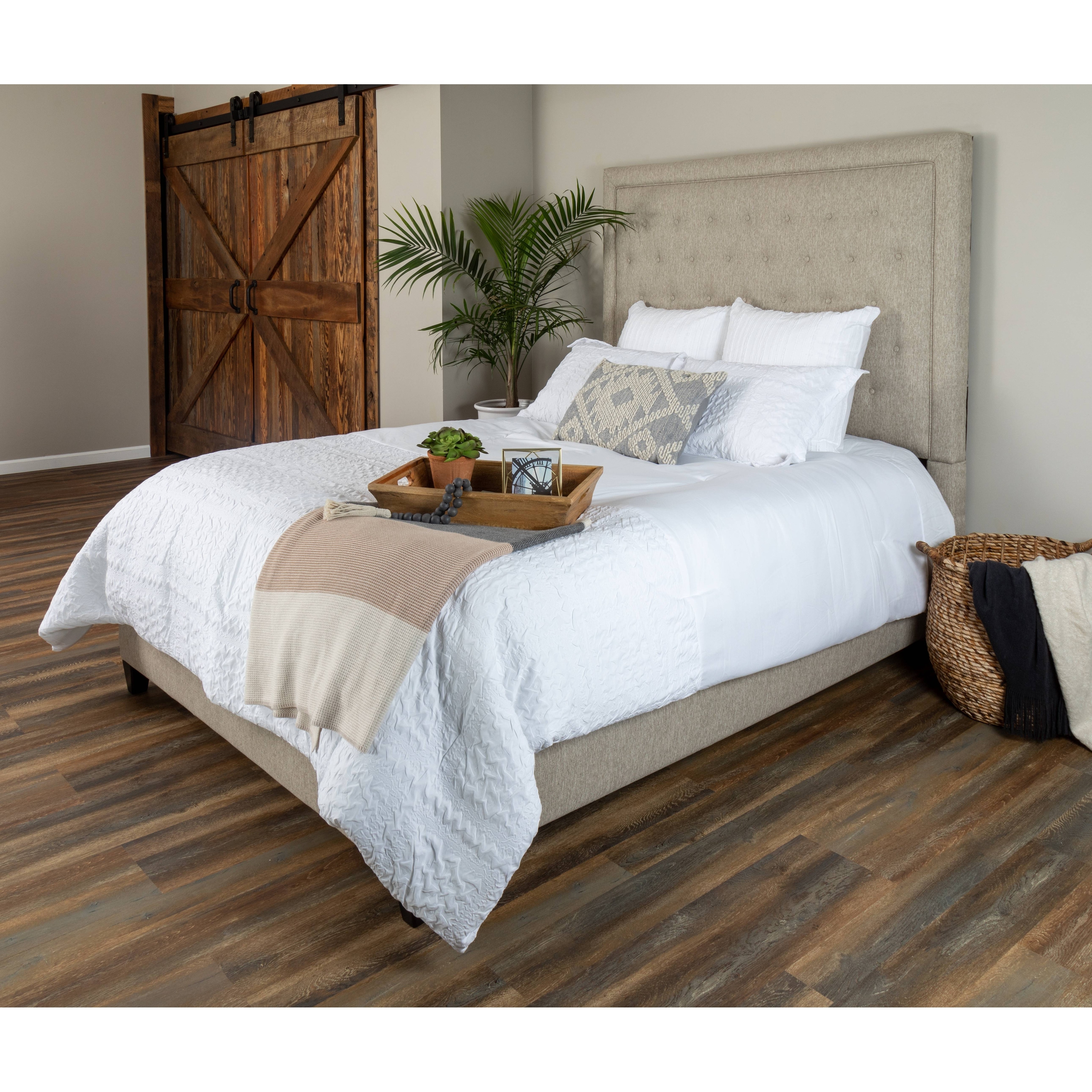 Eden Tufted Upholstered Queen Bed With Rails And Footboard