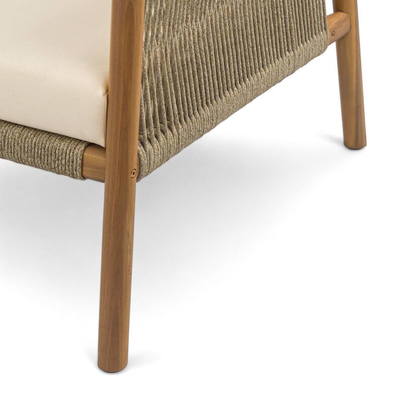 Christopher Knight Home - 28" Modern Outdoor Woven Lounge Chair with Solid Wood Frame and Comfortable Polyester Cushions