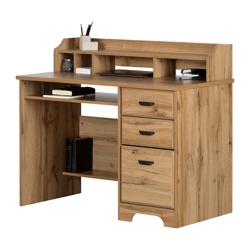 Computer Desk with Hutch - Office Workstation, Home Study Table, Modern Writing Desk
