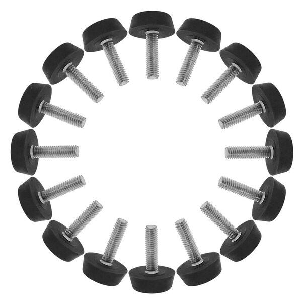 M6 x 22 x 22mm Furniture Glide Leveling Feet Adjustable Leveler Floor Protector for Table Desk Leg 16pcs