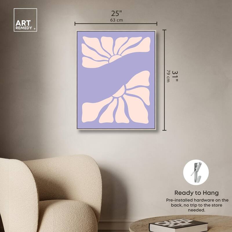 Split in two Flower Canvas by Art Remedy