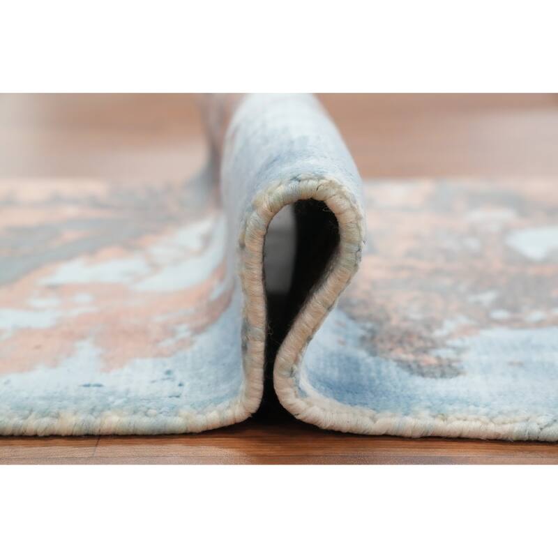 Hand Knotted Oriental Viscose Silk Carpet Modern Abstract Multi-Colored Abstract Area Rug - 4' 0'' X 2' 0''